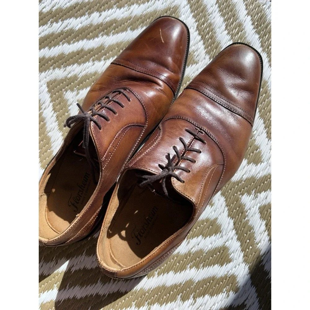 classic Florsheim Cap Toe Oxford Dress Shoes Brown 10.5